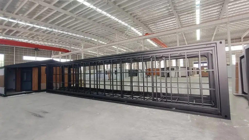 Steel frames for modular container houses