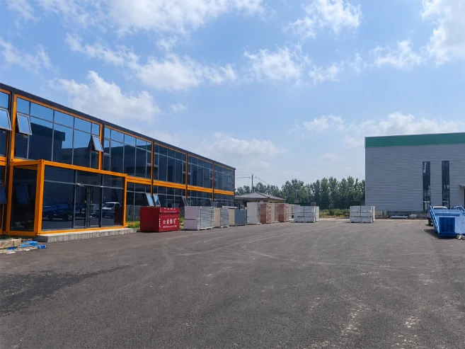 Prefab container house factory yard with modular building production workshops