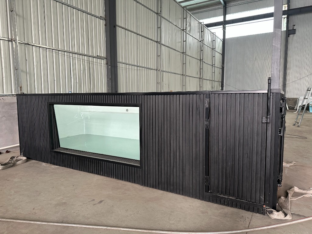 Factory pool - black slat exterior